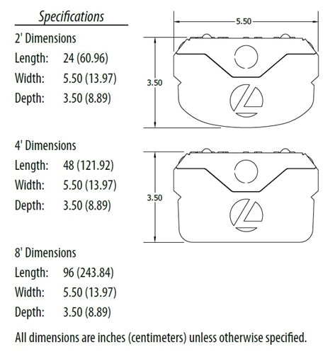 Lithonia BLWP2 40L ADPT EZ1 LP830 NLTAIR2 RES7PDT 2' Low Profile LED Wraparound, 4000 Lumens, Curved Ribbed Diffuser, eldoLED Dims to 1%, 82 CRI, 3000K, nLight AIR Control with PDT Dual Technology