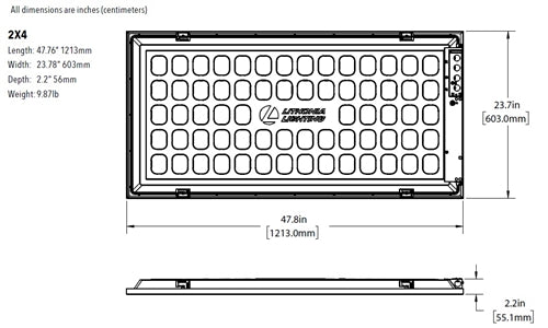 Lithonia CPX3P 2X4 ALO8HE SWW7 UVOLT Three Pane LED Panel, 2'x4', 3000-5000 Lumens, 3500K, 4000K and 5000K Color, 120-347V