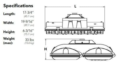Lithonia DSXPGT LED 60C 530 40K T5M MVOLT DWHXD Parking Garage Tandem LED Light, 6 Engines, 530mA, 4000K Color Temperature, Type V, Medium Distribution, 120-277V, White