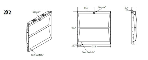 Lithonia ENVX 2X2 HRG 4000LM 80CRI 35K MIN1 ZT MVOLT E10WLCP 2'x2' Ambient ELD Troffer, Hourglass Style, 4800 Lumens, 80 CRI, 3500K, Dim to 1%, 0-10V, 120-277V, 10W Self-Diagnostics Battery Pack