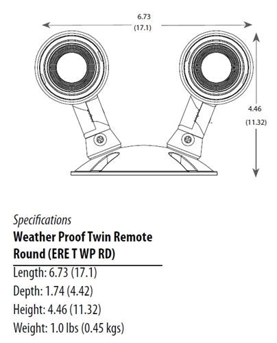 Lithonia ERE W T RD WP LED Emergency Remote Lamp, Ivory White Housing, Twin Lamphead, Round Lamp Head, Weather Proof