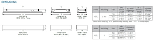 Lithonia HSTL 2X4 F MVOLT ASD ALM 7000LM 35K 80CRI ZT MIN1 IAW GWAM 2'x4' Surgical Suite LED Troffer, Flange Mount, 120-277V, Asym Dist, 7000 Lumens, 3500K, 80 CRI, 0-10V Dim to 1%, Single Mount Adapt, Inset Alum White Door, Gloss White Antimicrobial
