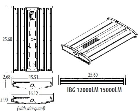 Lithonia IBG 15L MVOLT 97 Watts LED High Bay 15000 Lumens 200W MH Equal 4000K