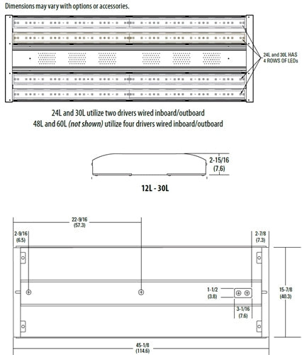 Lithonia IBL 12L ND SD125 LP835 100W LED High Bay, 12000 Lumens, Narrow Distribution, Semi-Diffuse Acrylic Lens, 80 CRI, 3500K Color Temperature