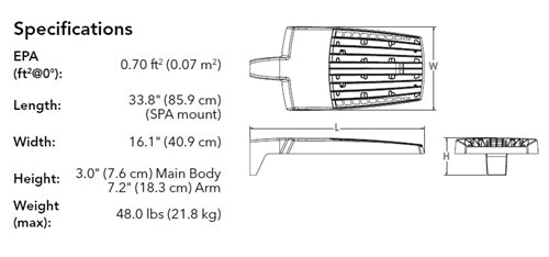Lithonia RSX3 LED P2 40K R3 MVOLT SPA DDBXD Area LED Light, P3 Performance Package, 3000K, Type 3 Wide Distribution, 120-227V, Square Pole Mounting, Dark Bronze