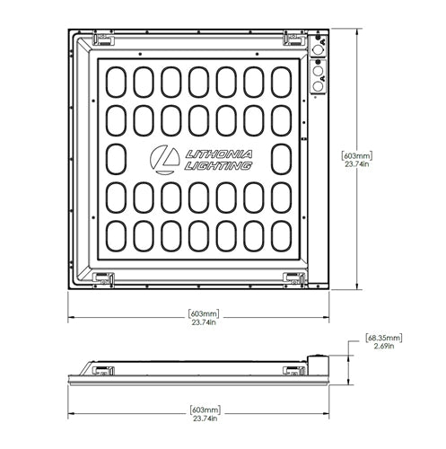 Lithonia SPX 2X2 3400LM 90CRI 30K BFR 3DCB MIN10 ZT MVOLT MW 2'x2' LED Troffer, 3400 Lumens, 90 CRI, 3000K, Bezel Frame, 3D Center Basket, Dims to 10%, Generic 0-10V Dimming, 120-277V, Matte White