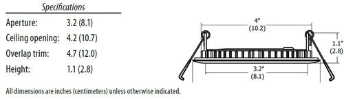 Lithonia WF4 LED 27K30K35K 90CRI ORB M6 10.5W 4" Wafer-Thin Housing-Free LED Downlight, Switchable 2700K, 3000K, 3500K, 90 CRI, Oil-Rubbed Bronze