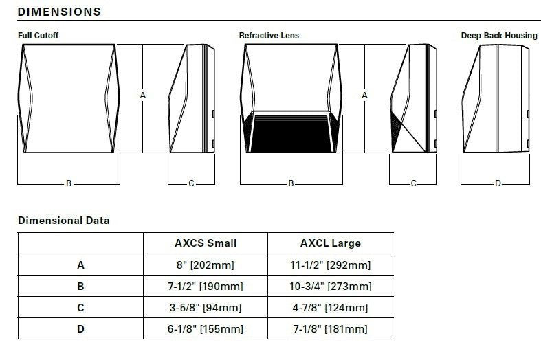 Lumark AXCL10A 102W Axcent LED Wall Light, Full Cutoff, 4000K, Carbon Bronze Finish