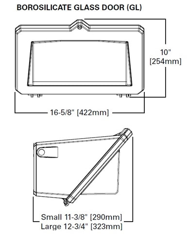 Lumark LDWP-GL-4B-ED-WPFL-PE 32W LED Wallpack, Borosilicate Glass Door, 4 Package, 0-10V Dimming Driver, Tamper-Resistant Wire Guard, Button Type Photocontrol