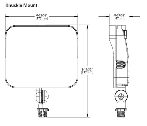 Lumark LSF65-KN-PC 50-70-90-120W LED Floodlight, Selectable CCT 3000K-4000K-5000K , 70 CRI, 120-347V, 50-60 Hz, Knuckle Mount, Dusk-to-Dawn via Button-Type Photocontrol