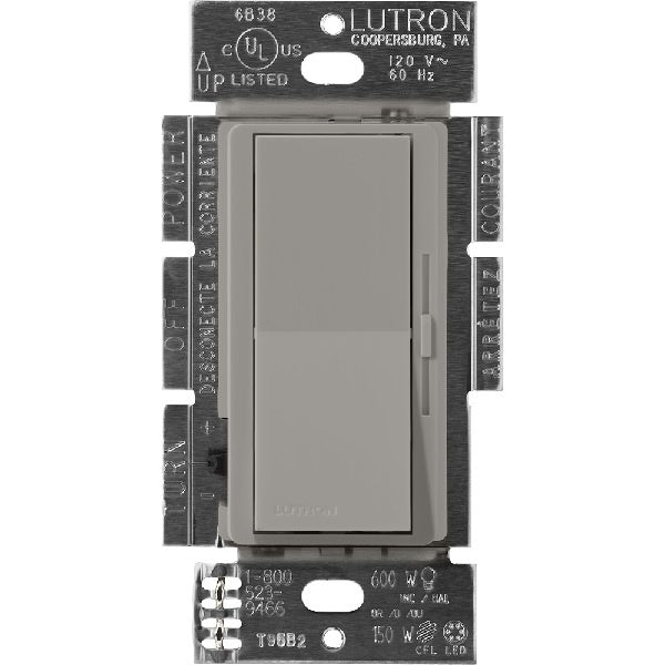 Lutron DVSCCL-253P-CS Diva Satin 600W Incandescent, 250W CFL or LED Single Pole / 3-Way Dimmer in Cobblestone