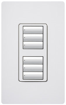 Lutron HQRD-W3BD-LA HomeWorks QS RF seeTouch Designer Dual Group Keypad, in Light Almond