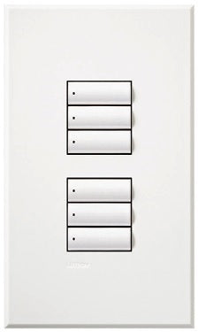 Lutron HQWA-W3BDN-AL HomeWorks QS Wired seeTouch Architectural Dual Group Keypad, Non Insert Style, Matte Finish, in Almond
