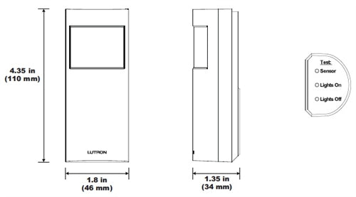 Lutron LRF2-OKLB-P-WH Radio Powr Savr Wireless RF 90 deg Corner-mount Occupancy/Vacancy Sensor, Auto-On/Auto-Off or Manual On/Auto-off in White