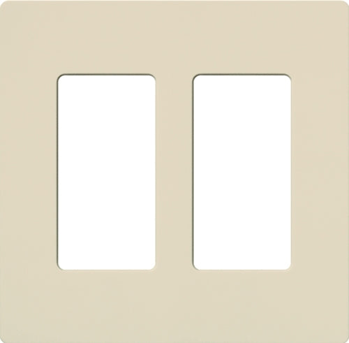Lutron NT-R3R3-NFB-LA Nova T Screwless 2 Gang Wallplate Decora Opening, No Fins Broken, in Light Almond, Matte Finish