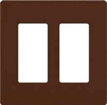 Lutron NT-R3R3-NFB-SI Nova T Screwless 2 Gang Wallplate Decora Opening, No Fins Broken, in Sienna, Matte Finish