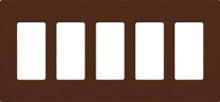 Lutron NT-R3R3R3R3R3-FB-SI Nova T Screwless 5 Gang Wallplate Decora Opening, Fins Broken, in Sienna, Matte Finish