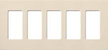 Lutron NT-R3R3R3R3R3-NFB-LA Nova T Screwless 5 Gang Wallplate Decora Opening, No Fins Broken, in Light Almond, Matte Finish