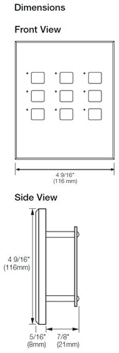 Lutron NTGRX-LB9-RL-BE Grafik Eye 6-Large Button with Off and Raise/Lower Wallstation in Beige