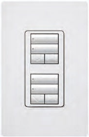 Lutron RRD-W2RLD-IV RadioRA 2 Wall Mount Dual Group with Dual Raise/Lower Keypad and 450W Two-wire or Neutral Wire Dimmer in Ivory