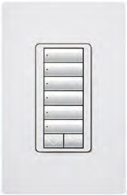 Lutron RRD-W6BRL-SW RadioRA 2 Wall Mount 6-Button with Raise/Lower Keypad in Snow