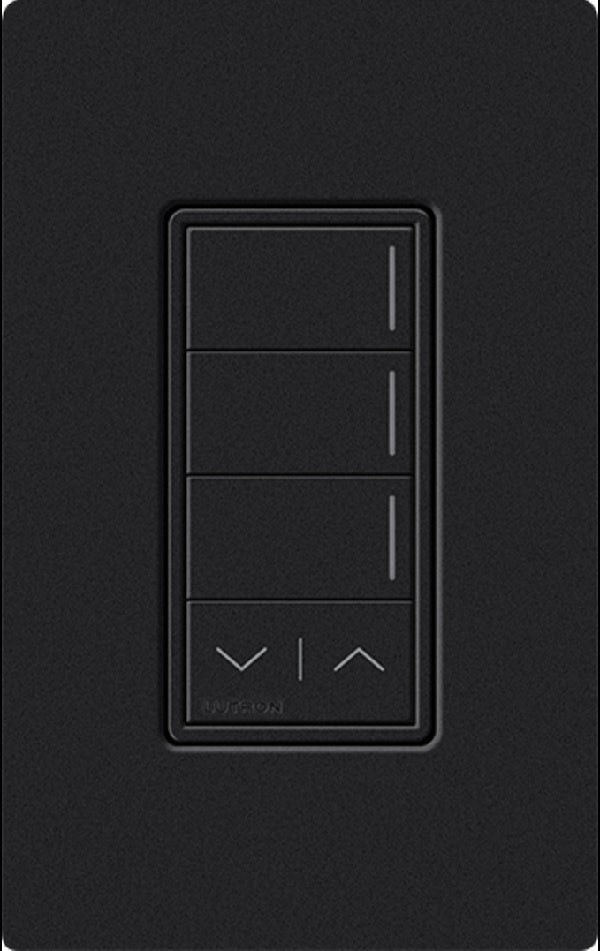 Lutron RRST-HN3RL-MN RadioRA 3 Sunnata RF Keypad, 3-Button with Raise/Lower Hybrid Keypad in Midnight