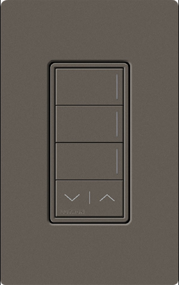 Lutron RRST-W3RL-TF RadioRA 3 Sunnata RF Keypad, 3-Button with Raise/Lower Keypad in Truffle