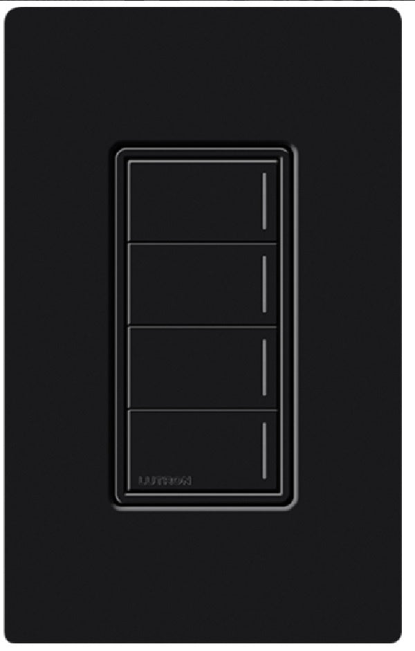 Lutron RRST-W4B-BL RadioRA 3 Sunnata RF Keypad, 4-Button Keypad in Black