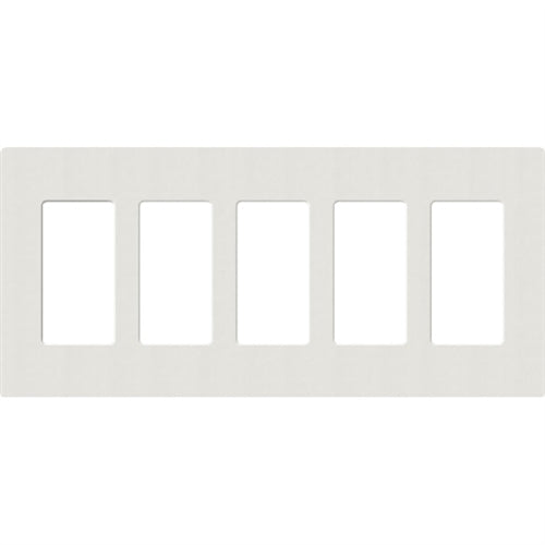 Lutron SC-5-LG Claro Satin Screwless Wallplate 5 Gang in Lunar Gray