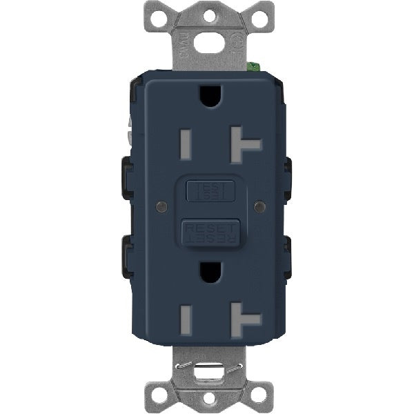 Lutron SCR-20-GFST-DE Claro Satin Self-Testing Tamper Resistant 20A GFCI Receptacle in Deep Sea