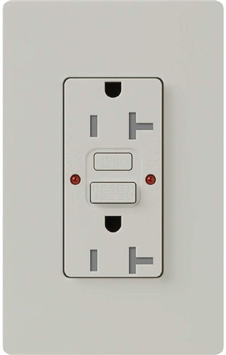 Lutron SCR-20-GFST-PD Claro Satin Self-Testing Tamper Resistant 20A GFCI Receptacle, in Palladium