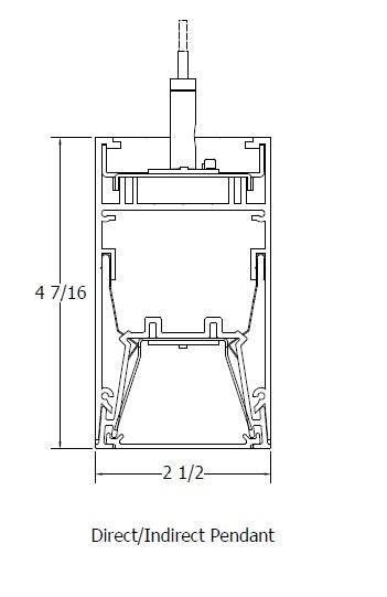 Mark Lighting S2LID 8FT MSL8 80CRI 35K 1000LMF I80CRI I35K I1000LMF SCT MIN1 MVOLT WHT ZT F1/3 8' Slot 2 Tunable White LED Direct Pendant, 8' Section, 80 CRI, 3500K, Single Circuit, 120-277V, T-Bar Ceiling