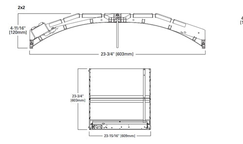 Metalux 22SRA-LD2-29-C-UNV-L830-CD1-PL-U 2'x2' Skyridge Troffer LED, Air Vented, 2900 Lumens, Curved Reflector, 120-277V, 80 CRI, 3000K, 0-10V Driver, Pearl, Unit Pack