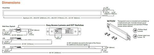 Metalux 2RBG6-SL1-L8SCT3 4 3/16" Aperture Slot, 6" Grid Spacing, 2' Length, Lumen and CCT Selectable, 10% - 100% 0-10V Dimming