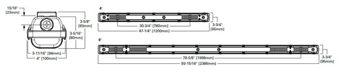 Metalux 8APVTLD-SL3C3 8' LED Industrial Vaportite, 80 CRI, 3500K, 4000K, 5000K Selectable CCT, Selectable Lumens, 0-10V Dimming