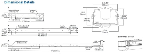 Metalux 8TSNLED-LD5-80SL-UNV-L840-CD1-U 8" linear LED Striplight, 8000 Lumens, 120-277V, 80 CRI, 4000K, 0-10V Dimming