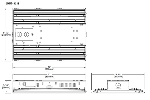 Metalux LHBS-1218-UNV-L84050-EL20W-REM-U Linear Lensed High Bay, 12000 and 18000 Selectable Lumens, 120-277V, 4000K and 5000K CCT Selectable, 0-10V Dimming Driver, 20W EM Pack, Remote Installation
