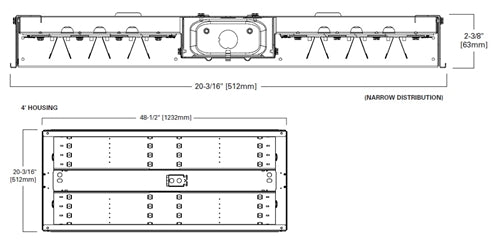 Metalux OHB-12SE-MFL-UNV-L840-CD-ULED LED High Bay, Frosted Lens, Medium Distribution, 80CRI, 4000K, 0-10V Dimming Driver, 12246 Lumens