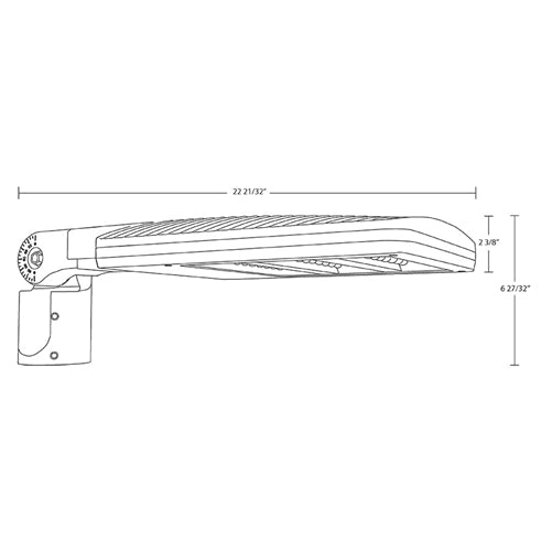 RAB ALEDS3TSF/7PR 80W LED Area Light, Type III Distribution, Slipfitter Mount , 5719/7951/10742 lumens, 5000K Color Temperature, 120-277V, 0-10V Dimming, 7 Pin Twistlock Receptacle, Bronze