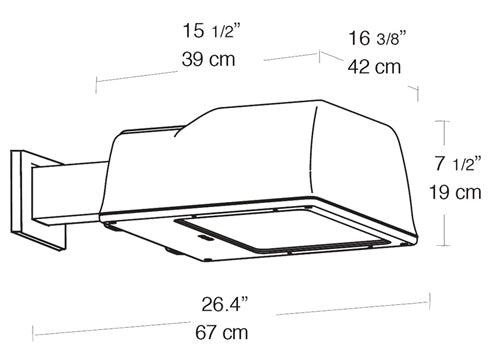 RAB ALS250XQTW 250W High Pressure Sodium AL Wall Mount Area Light, 24000 Lamp Life, Type II Distribution, White Finish