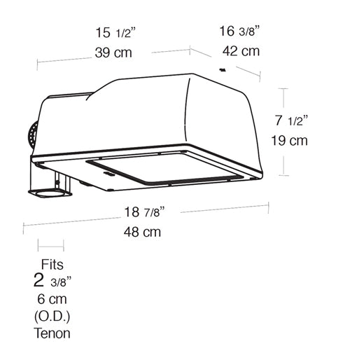 RAB ALS400SFQT/PCS 400W High Pressure Sodium AL Slipfitter Mount Area Light, 24000 Lamp Life, Type II Distribution, Bronze Finish