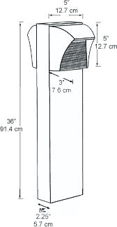 RAB BLED2X5-36W 5W LED Square Bollard, Two BLEDs, 5000K Color Temperature (Cool), 68 CRI, 36" Mounting Height, White Finish