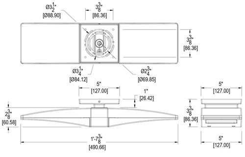 RAB CLED2X13BBW/PCS 2X13W LED Ceiling Light, 5000K Color Temperature (Cool), with 120V Swivel Photocell, White Finish