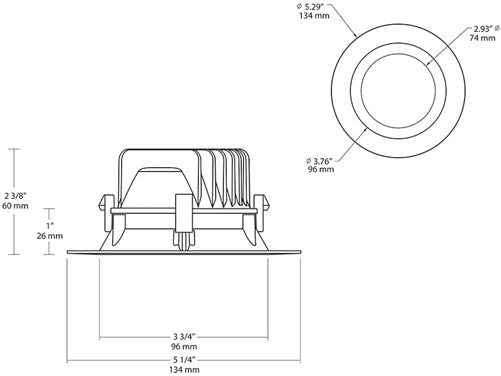 RAB DLED4R8YY 8W 4 inch LED Retrofit Downlight, 2700K, 488 Lumens, 84 CRI, Without Baffle, White Finish