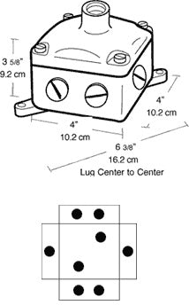 RAB EXJ2-3/4 Junction Box 8 Hubs 3/4" Cover 3/4" Hub, Compatible with Explosionproof Fixture