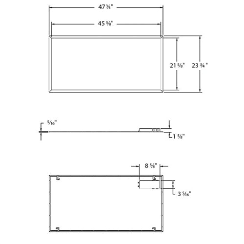 RAB EZP2X4 Field-Adjustable Edgelit LED Panel, 50/40/30W, 3961-6352 lumens, 3500/4000/5000K, Dimmable, White Finish