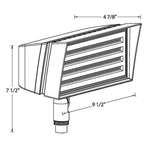 RAB FFLEDSY 39W/26W/18W Field Adjustable, Knuckle Mount LED Floodlight, 3000K, 2515/4257/6048 Lumens, 82 CRI, Bronze Finish