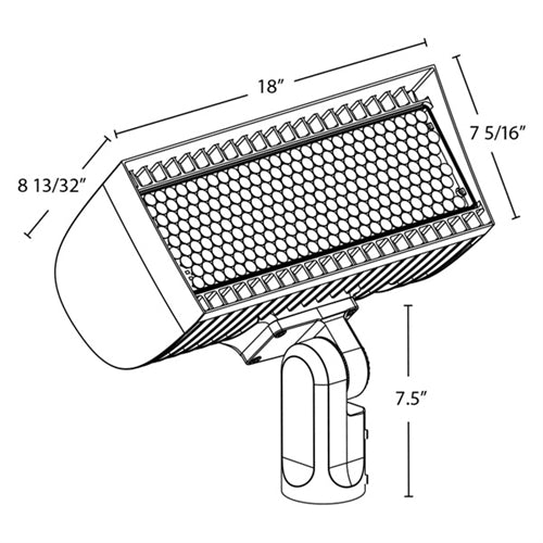 RAB FXLEDMB33SF/7PR LED Floodlight, Field Adjustable 346/213W, Field Adjustable 5000K/ 4000K, SlipFitter Mount, 3Hx3V beam spread, 120-277V, 0-10V Dimming, Bronze Finish