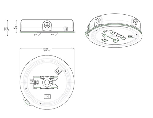 RAB GLEDBBW Backbox Ceiling Light Accessory Compatible with GLED26, GLED52, GLED78, CLED52, CLED78, White Finish