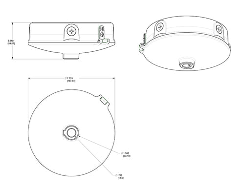 RAB GPLEDBB Backbox Ceiling Light Accessory Compatible with GPLED26, GPLED52, GPLED78, PLED52, PLED78, Bronze Finish
